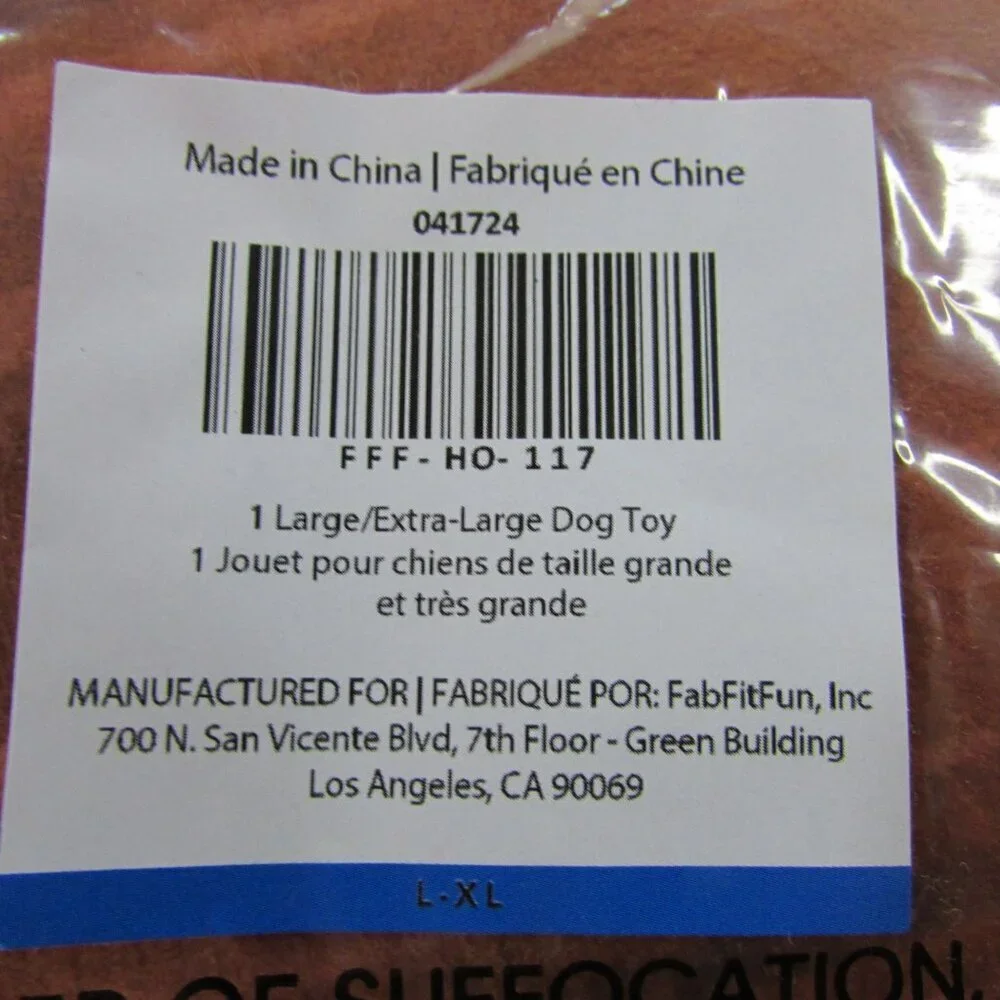 FabFitFun Large/X-Large Charcuterie Board Dog Toy